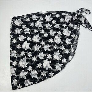 Cupshe Sarong Womens Medium Black/White Adjustable Tie Wrap Swimwear Coverup